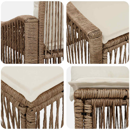 Trädgårdsoffset 6 st 6-Antal sittplatser Beige konstrotting