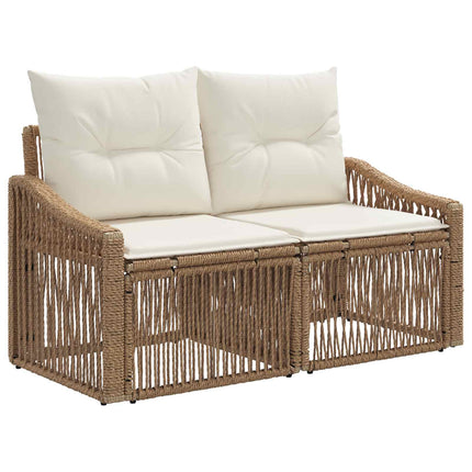 Trädgårdsoffset 6 st 6-Antal sittplatser Beige konstrotting
