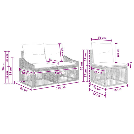 Trädgårdsoffset 6 st 6-Antal sittplatser Beige konstrotting