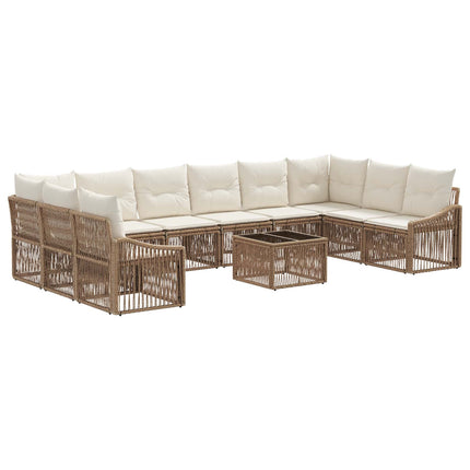 Trädgårdsoffset 11 pcs Beige konstrotting