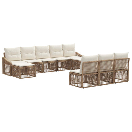 Trädgårdsoffset 10 pcs Beige konstrotting
