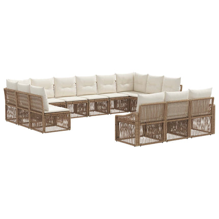 Trädgårdsoffset 13 pcs Beige konstrotting