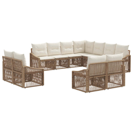 Trädgårdsoffset 11 pcs Beige konstrotting