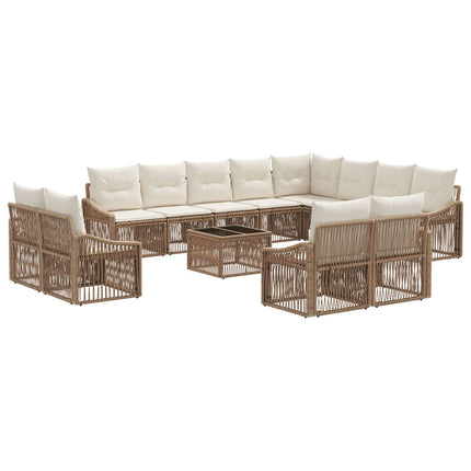 Trädgårdsoffset 13 pcs Beige konstrotting