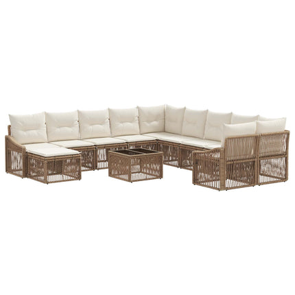 Trädgårdsoffset 12 pcs Beige konstrotting