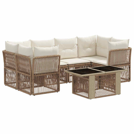 Trädgårdsoffset 7 st Beige konstrotting