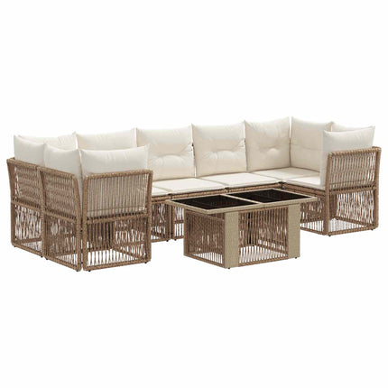 Trädgårdsoffset 8 st Beige konstrotting