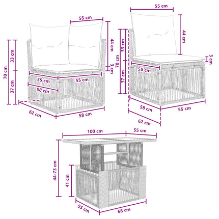 Trädgårdsoffset 9 st Beige konstrotting