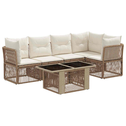 Trädgårdsoffset 6 st Beige konstrotting