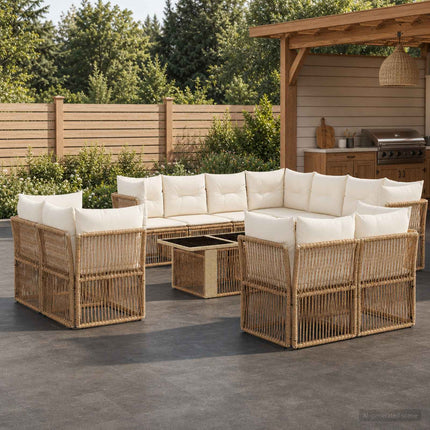 Trädgårdsoffset 12 st Beige konstrotting
