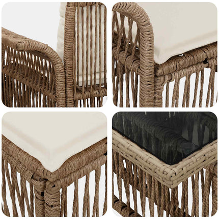 Trädgårdsoffset 9 st Beige och krämvit konstrotting