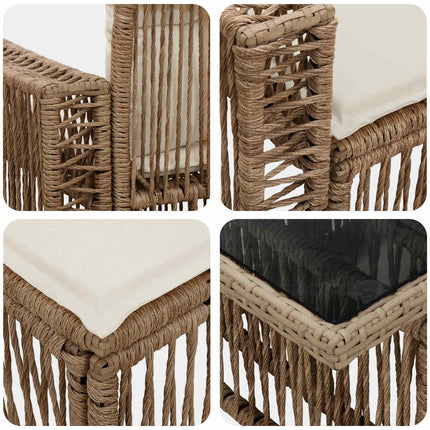 Trädgårdsoffset 5 st Beige och krämvit konstrotting