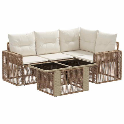 Trädgårdsoffset 5 st Beige och krämvit konstrotting