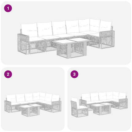 Trädgårdsoffset 7 st 6-Antal sittplatser Beige och krämvit