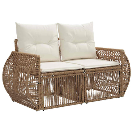 Trädgårdsoffset 9 st Beige och krämvit konstrotting