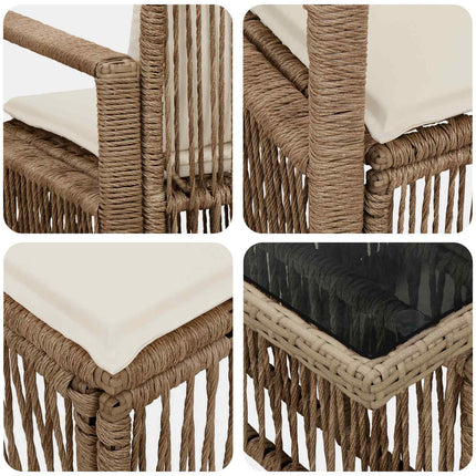 Trädgårdsoffset 10 st Beige och krämvit konstrotting