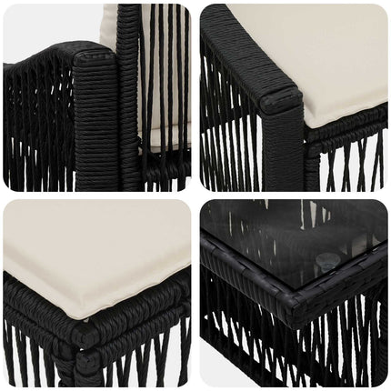 Trädgårdsoffset 11 st Svart och krämvit konstrotting