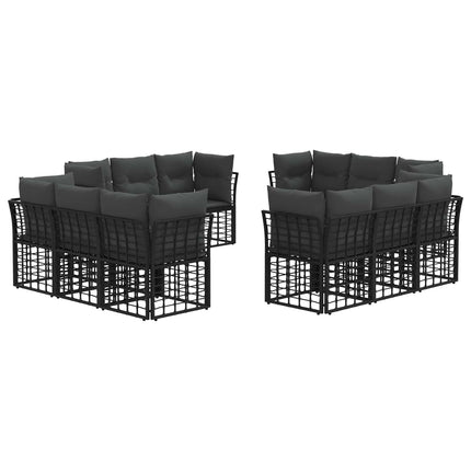 Utomhussoffset Svart Polyester