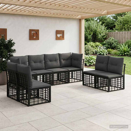 Utomhussoffset Svart Polyester