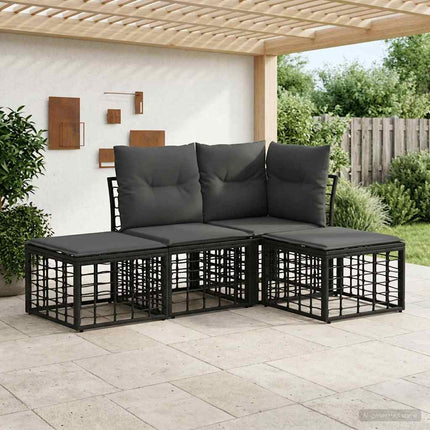 Utomhussoffset Svart Polyester