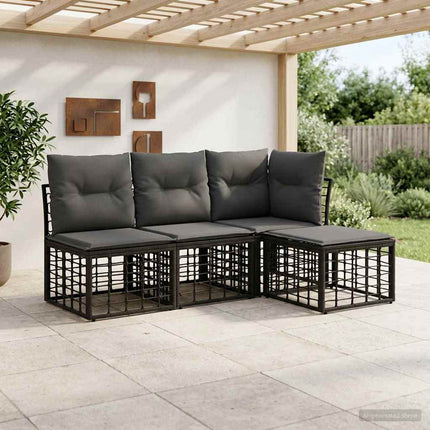 Utomhussoffset Svart Polyester