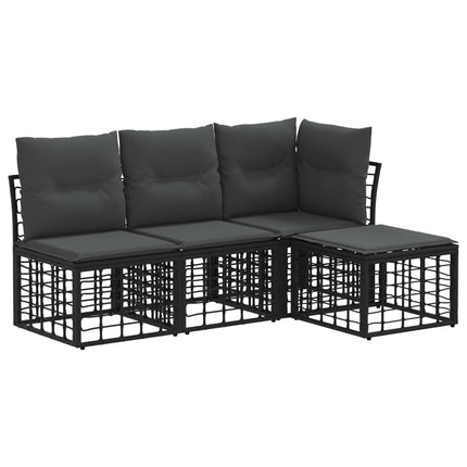 Utomhussoffset Svart Polyester