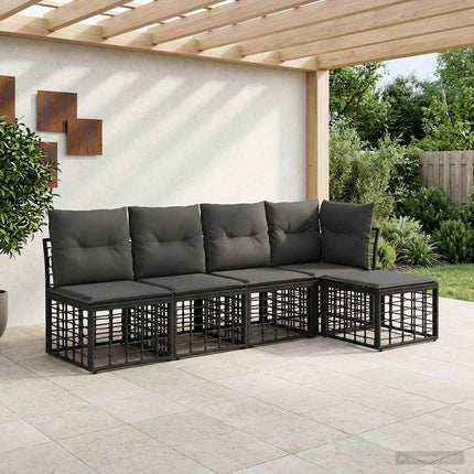Utomhussoffset Svart Polyester