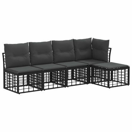 Utomhussoffset Svart Polyester