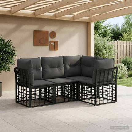 Utomhussoffset Svart Polyester