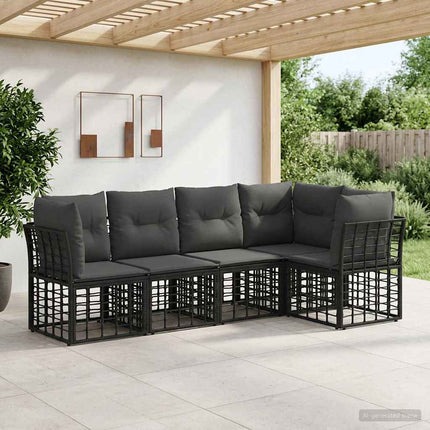 Utomhussoffset Svart Polyester