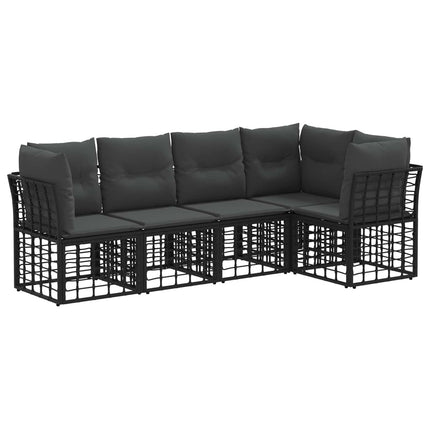 Utomhussoffset Svart Polyester
