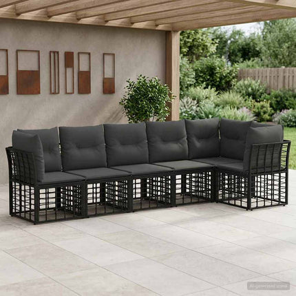 Trädgårdsoffset 6 pcs Svart konstrotting