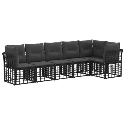 Trädgårdsoffset 6 pcs Svart konstrotting