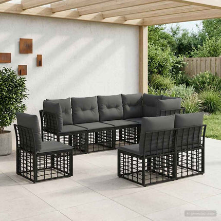 Utomhussoffset Svart Polyester