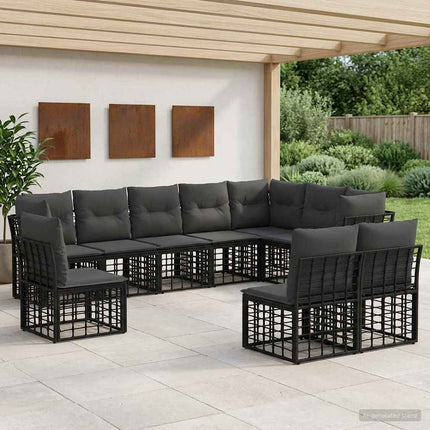 Utomhussoffset Svart Polyester