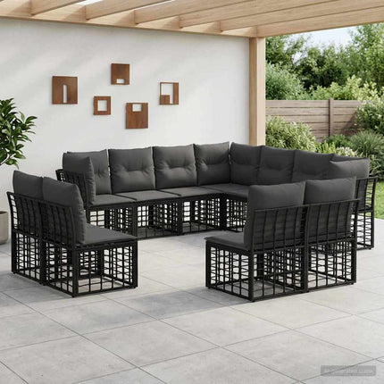 Utomhussoffset Svart Polyester