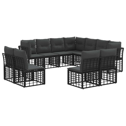 Utomhussoffset Svart Polyester
