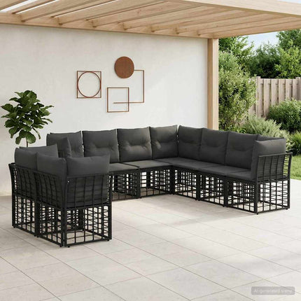 Utomhussoffset Svart Polyester