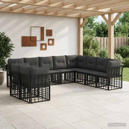 Utomhussoffset Svart Polyester