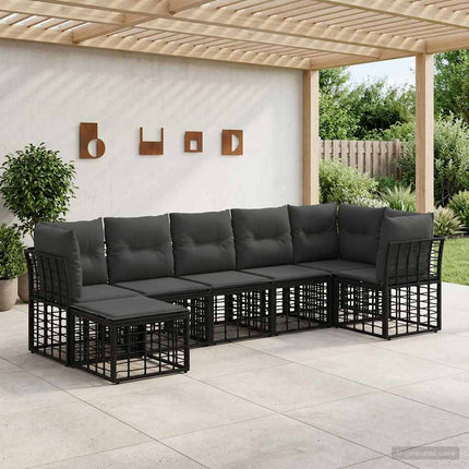 Utomhussoffset Svart Polyester