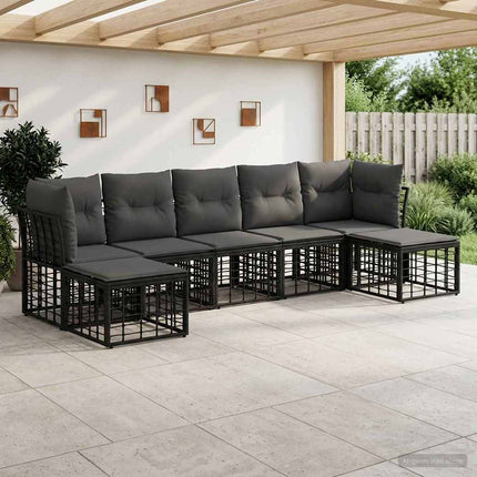 Utomhussoffset Svart Polyester