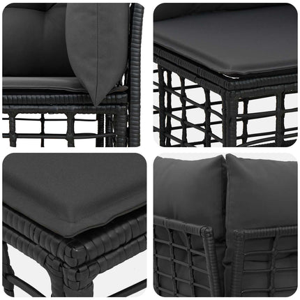 Utomhussoffset Svart Polyester