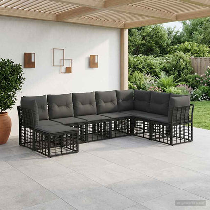 Utomhussoffset Svart Polyester