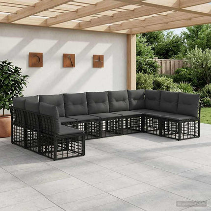 Utomhussoffset Svart Polyester