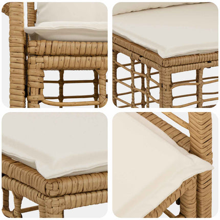 Utomhussoffset 13 pcs Naturlig och Creamvit Polyester