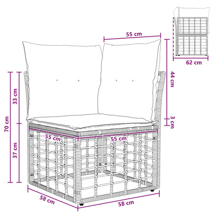 Utomhussoffset 12 pcs Naturlig och Creamvit Polyester