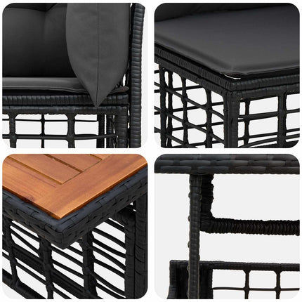 Trädgårdsoffset 10 st Svart och Mörkgrå konstrotting