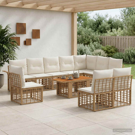 Trädgårdsoffset 11 st Naturlig och Creamvit konstrotting