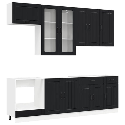 Köksenhet LUCCA 8 pcs Svart Konstruerat trä
