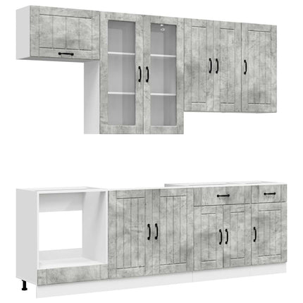 Köksenhet LUCCA 8 pcs Betonggrå Konstruerat trä